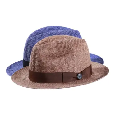 Fedora Hanf meliert von Risa in m`braun und jeans als Unisex-Sommerhut