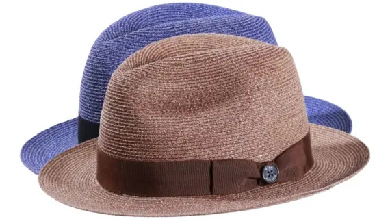 Fedora Hanf meliert von Risa in m`braun und jeans als Unisex-Sommerhut