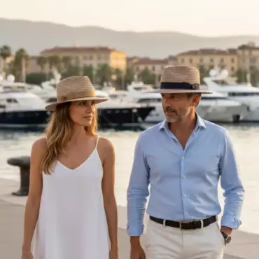 Fedora Traveler Golden Hemp Marine oder Gold aus 100% Hanf mit Grosgrain-Garnitur