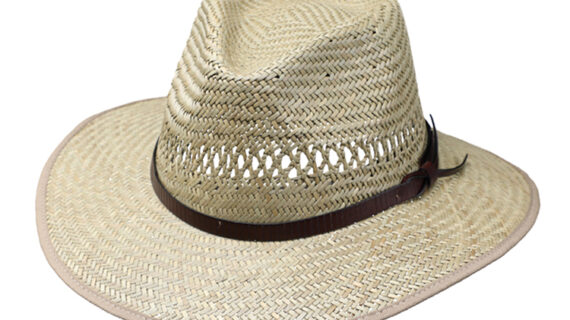 Strohhut Traveller mit Kunstlederband + Einfass