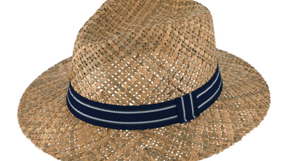 Strohhut Traveller Seegras mit gestreiftem Ripsband