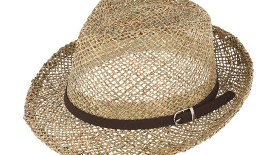 Strohhut Trilby Seegras mit Kunstlederband