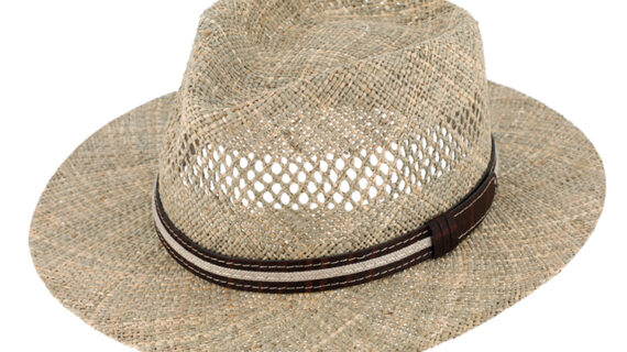 Strohhut Traveller Seegras mit Kunstlederband