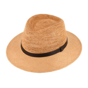 Panamahut Traveller Crochet mit Kunstlederband, Höhe 9 cm