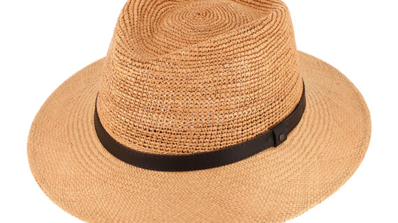 Panamahut Traveller Crochet mit Kunstlederband, Höhe 9 cm