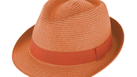 Papierhut Trilby uni mit gleichfarbigem Ripsband