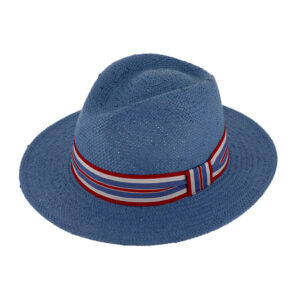 Papierhut Traveller uni mit gestreiftem Ripsband crushable