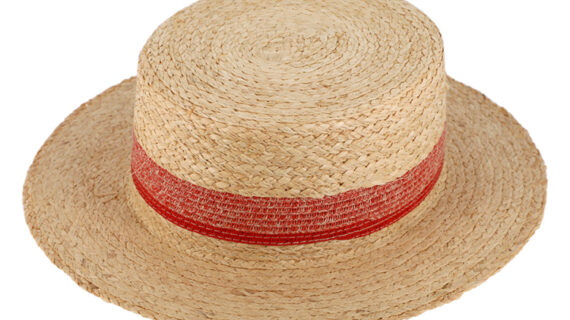 Strohhut Kreissäge Raffia mit farbiger Garnitur