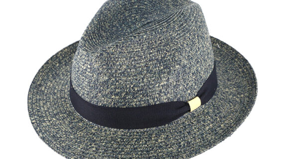 Papierhut Traveller mit Ripsband und PU-Detail