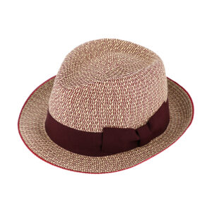 Papierhut Trilby melange Ripsband