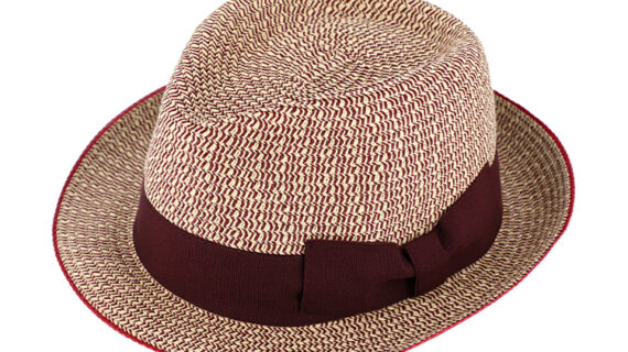 Papierhut Trilby melange Ripsband