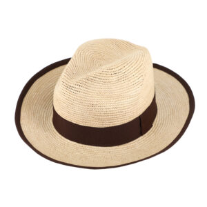 Panamahut Fedora Crochet mit gleichfarbigem Einfass und Ripsband