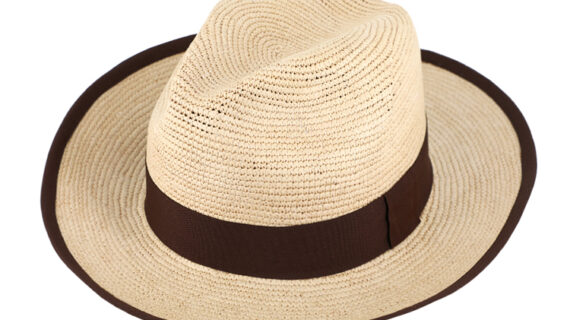 Panamahut Fedora Crochet mit gleichfarbigem Einfass und Ripsband