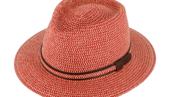 Papierhut Traveller melange mit PU-Garnitur