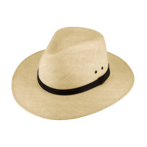 Panamahut Traveller mit Lochnieten und Lederband