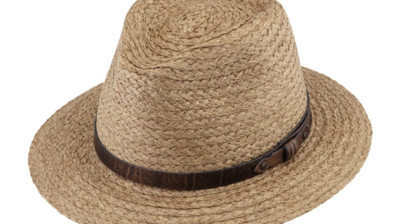 Papierhut Traveller uni mit Kunstlederband