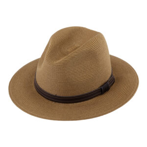 Papierhut Traveller uni Kunstlederband