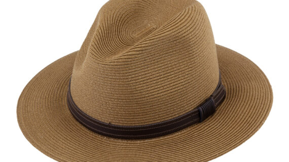 Papierhut Traveller uni Kunstlederband