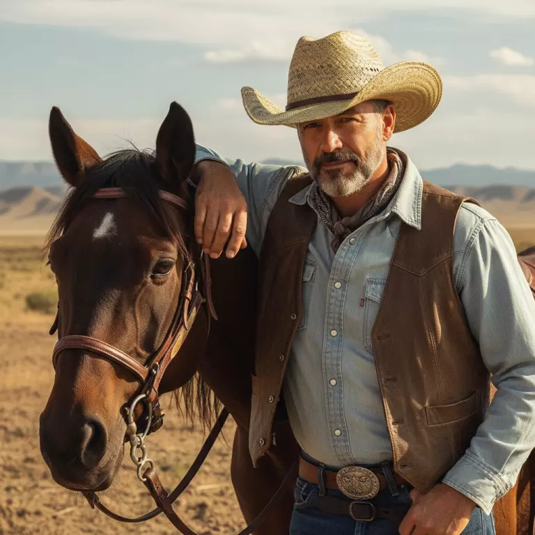 Strohhut Western mit Kunstlederband – Bild 2