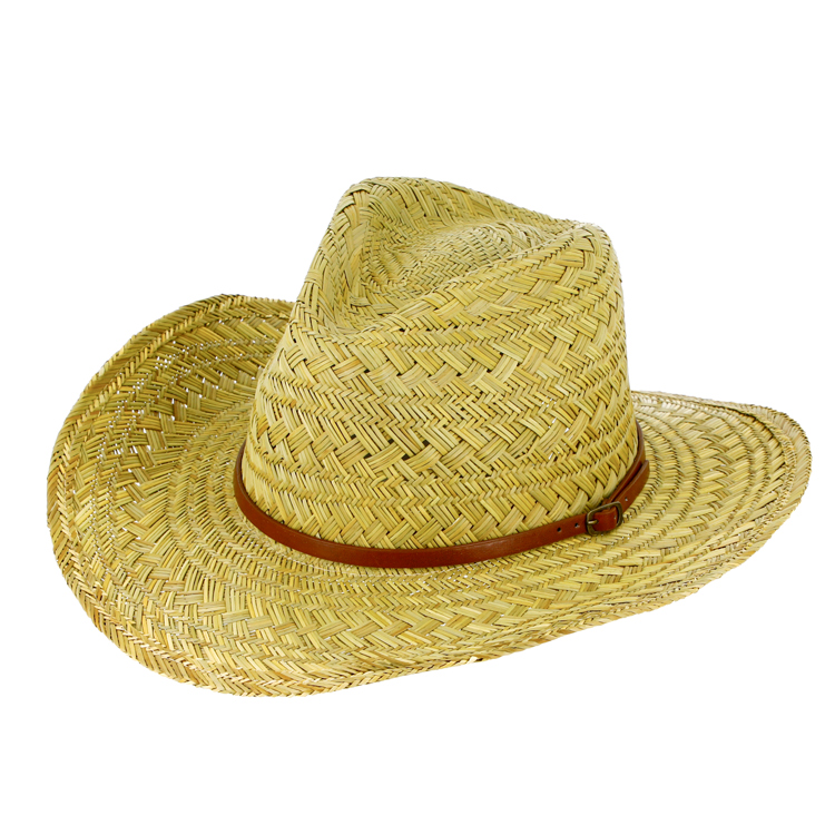 Strohhut Western mit Kunstlederband – Bild 4