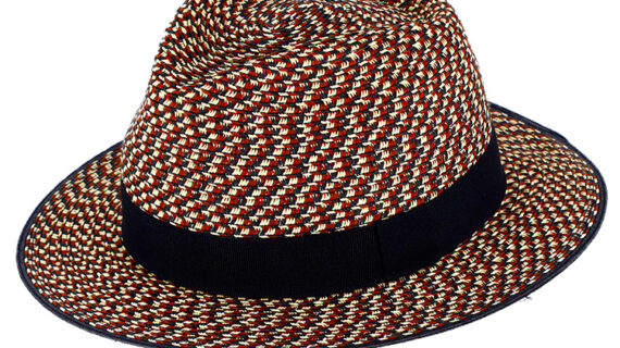 Papierhut Traveller dreifarbig melange Einfass uni