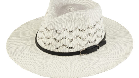 Papierhut Traveller zweifarbig mit PU Lederband