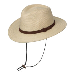 Papierhut Traveller mit PU-Lederband verstellbares Kinnband