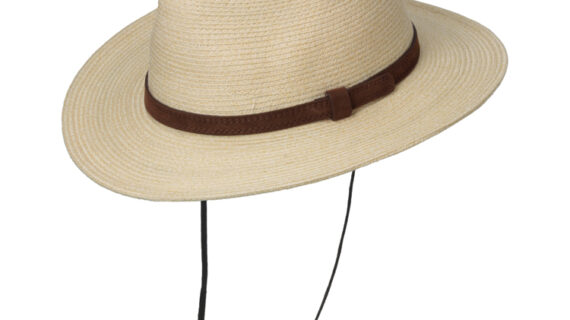 Papierhut Traveller mit PU-Lederband verstellbares Kinnband