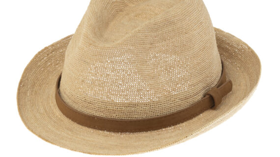 Strohhut Trilby Raffia Crochet extrafein mit Kunstlederband