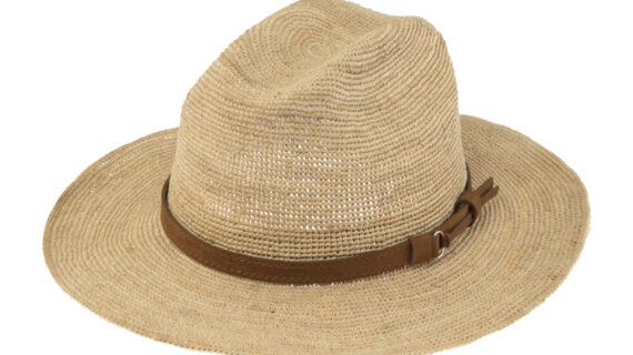 Strohhut Western Raffia Crochet mit Kunstlederband