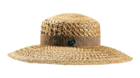 Luftiger Damen Sommerhut Cloche Straw-breeze aus Naturstroh mit Rebsband|
