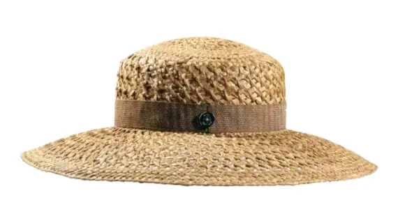 Cloche Straw Breeze aus Stroh mit Leinenband in Nougat