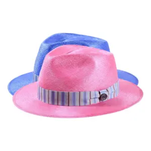 Sommerhut Fedora-Traveler Parasisol in Pink oder Gucci Blau mit gestreiftem Seidenband|Sommerhut Fedora-Traveler Parasisol in Pink oder Gucci Blau mit gestreiftem Seidenband|Sommerhut Fedora-Traveler Parasisol in Pink oder Gucci Blau mit gestreiftem Seidenband|||