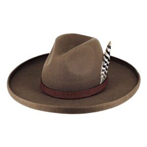 Wollfilzhut mit Feder und Lederband
