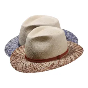 Panamahut Fedora City mit gesprenkeltem Rand aus echtem Panama|Panamahut Fedora City mit gesprenkeltem Rand aus echtem Panama|Panamahut Fedora City mit gesprenkeltem Rand aus echtem Panama|||