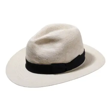 Panamahut Fedora gehäkelt fein mit Rebsband