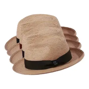 Bogart Raffia fein Natur mit Rebsband in Schwarz, Burgundrot, Marineblau und Olivegrün