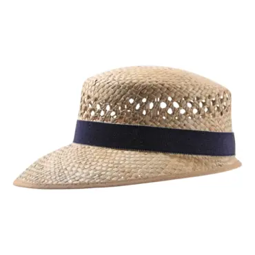 Liegestuhlhut aus Stroh mit Navy Rebsband|