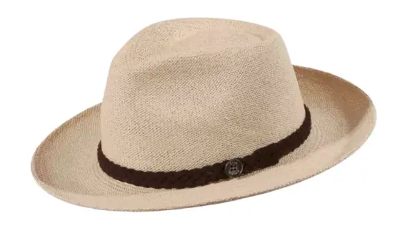 Fedora Twisted Panama Natur mit geflochtenem Lederband