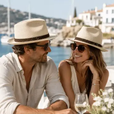 Fedora Twisted Panama Natur mit geflochtenem Lederband