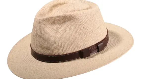 City New Aera Twisted Panama Natur mit braunem Lederband