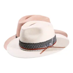 Panamahut Fedora Bohem mit dekorativem Textil- und Lederband|Panamahut Fedora Bohem mit dekorativem Textil- und Lederband|Panamahut Fedora Bohem mit dekorativem Textil- und Lederband||||