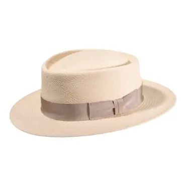 Panamahut Spanier Style aus naturfarbenem Panamastroh mit Rebsband|