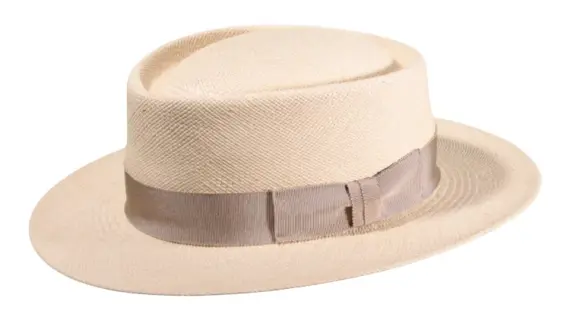 Panamahut Spanier Style aus naturfarbenem Panamastroh mit Rebsband|