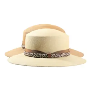 Panamahut Cloche aus Naturstroh mit geflochtenem Lederband|Panamahut Cloche aus Naturstroh mit geflochtenem Lederband|Panamahut Cloche aus Naturstroh mit geflochtenem Lederband|||