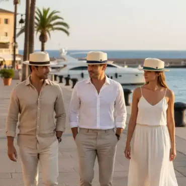 Fedora Panama Ventilation Natur mit Rebsband in drei farben