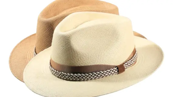 Fedora Panama Leather-Braid Natur oder Nougat mit Ledergeflecht
