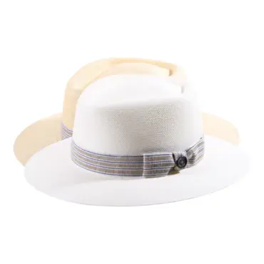 Panamahut Fedora naturfarben mit gestreiftem Hutband|||Panamahut Fedora naturfarben mit gestreiftem Hutband|Panamahut Fedora naturfarben mit gestreiftem Hutband|Panamahut Fedora naturfarben mit gestreiftem Hutband||Panamahut Fedora naturfarben mit gestreiftem Hutband|Panamahut Fedora naturfarben mit gestreiftem Hutband