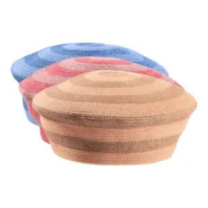 Béret aus Hanf und Paper mit Streifen in Naturtönen||Béret aus Hanf und Paper mit Streifen in Naturtönen|Béret aus Hanf und Paper mit Streifen in Naturtönen|Béret aus Hanf und Paper mit Streifen in Naturtönen||||