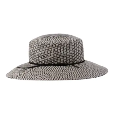 Panamahut Cloche mit Rhomboid-Muster in Schwarz-Weiß|